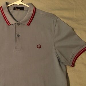 Twin tipped Fred Perry Sky with Claret tipping M